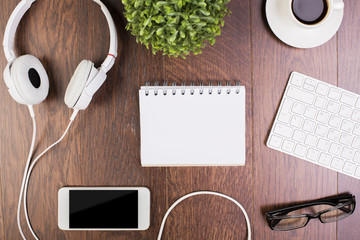 Notepad, electronic devices and coffee
