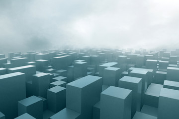 Fototapeta premium Cubes in fog