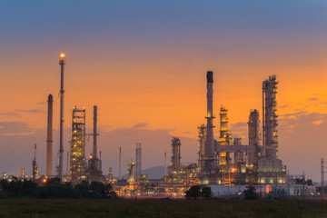 Oil refinery at twilight