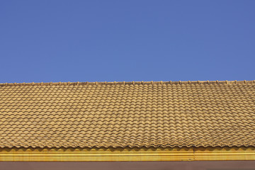 roof tiles in blue sky backgrounds