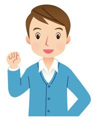 若い男性　表情　ポーズ