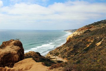 A view of the Pacific Ocean, Torrey Pines State Natural Reserve, San Diego, California, USA