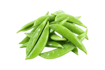 wet minted green pea isolated on white