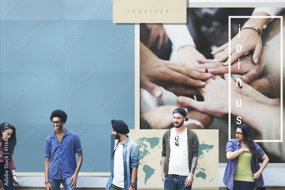 Poster blueprint layout join us together concept