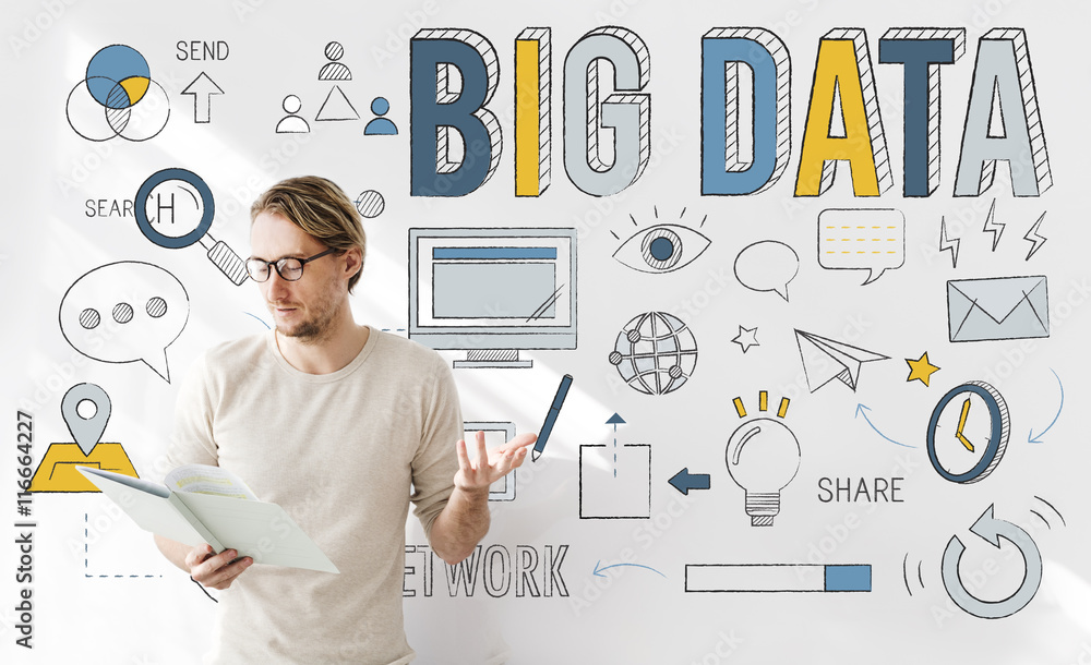 Poster big data information storage network system concept