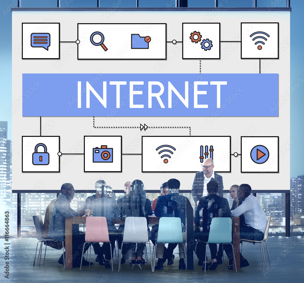 Poster network connection data internet technology concept