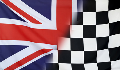 Winner Concept Great Britain and checkered goal flag