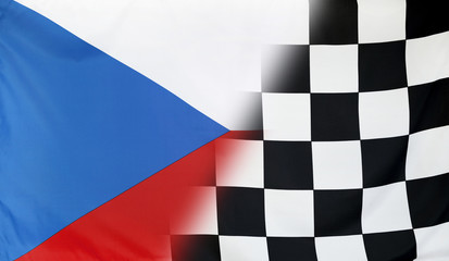 Winner Concept Czech Republic and checkered goal flag