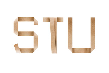 Origami alphabet letters stu