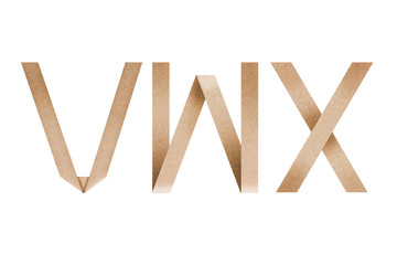 Origami alphabet letters vwx
