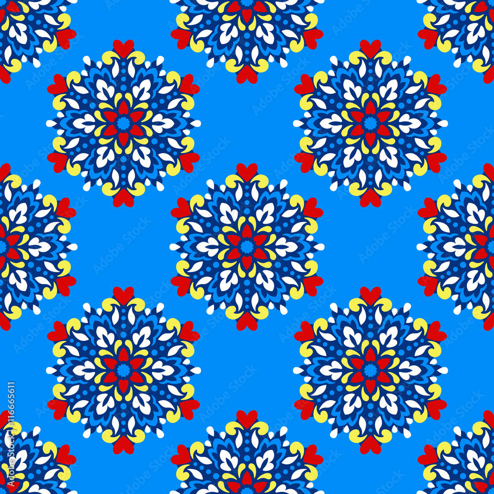 Poster seamless background with abstract ethnic pattern.