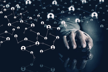 Wireless connection 3D rendering concept . Mixed media