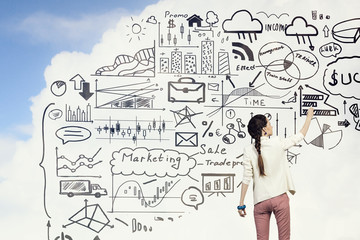 Drawing some business ideas . Mixed media