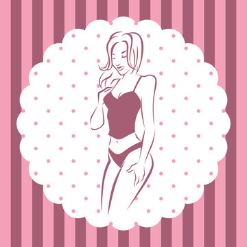 Woman with lingerie vector