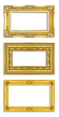 gold frame isolated on white background