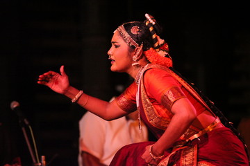 kuchipudi dancer during a stage show