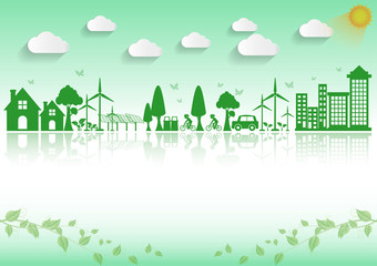 Ecology connection concept background .Vector infographic illust