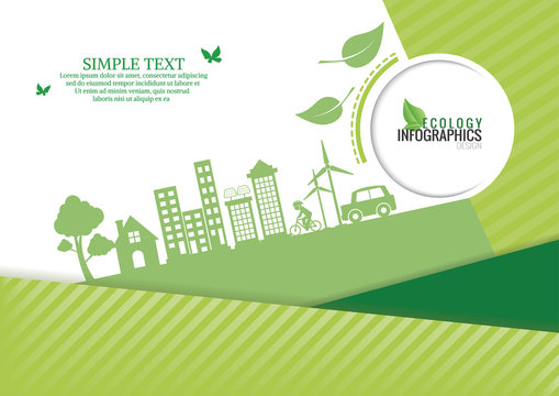 Ecology connection concept background .Vector infographic illust