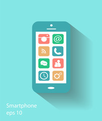 Smartphone interface vector blue color