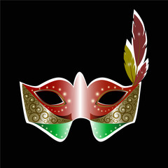 Carnival mask and feather vector illustration