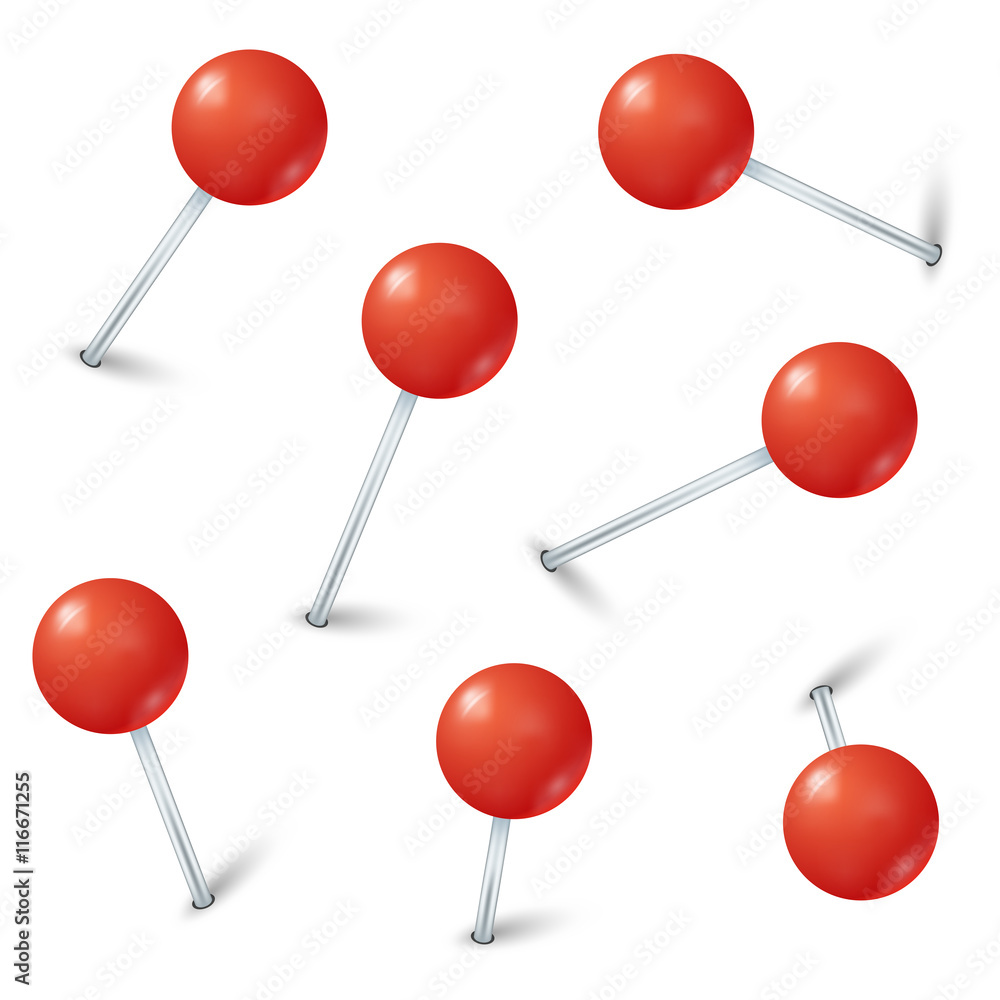 Sticker Red map pin markers vector collection