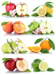 Früchte Apfel Orange Zitrone Nektarine Äpfel Orangen Collage F