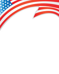 Fototapeta premium USA Patriotic frame wave with empty space for text