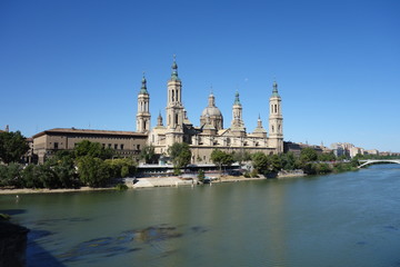The basilica of "El Pilar" of Saragossa in a sunny day. Taken on the 23rd of July of 2016