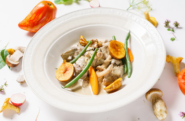 meat with mushrooms