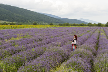 Bulgarian girl in a lavender field