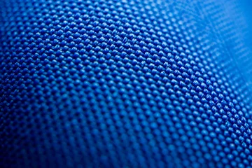 Fotobehang macro blue fabric texture © tantawat
