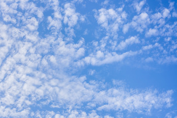 white fluffy clouds in the blue sky