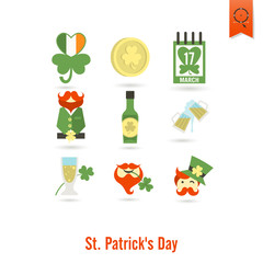 Saint Patricks Day Isolated Icon Set