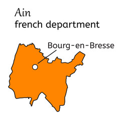 Ain french department map