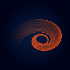 Orange bright flame helix ring abstract illustration