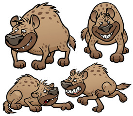 Fototapeta premium Vector illustration of Cartoon Hyena Character Set