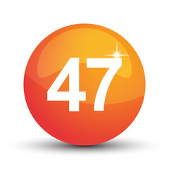 number 3d circle orange