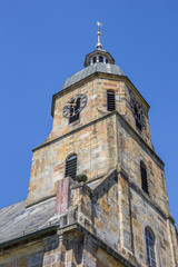 Fototapeta na wymiar Tower of the Reformed Protestant church of Bad Bentheim