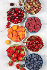 Various fruits in bowls
