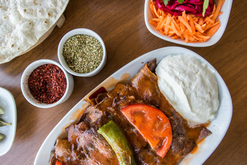 iskender / Traditional Turkish kebab with yoghurt