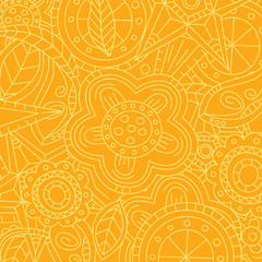 orange floral flower pattern doodle