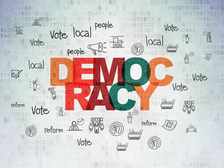 Political concept: Democracy on Digital Data Paper background