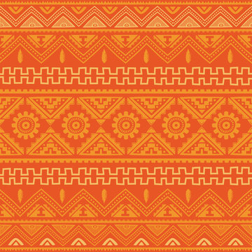orange native american ethnic pattern