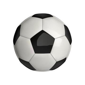 Vector illustration . Football. Soccer ball naturalistic classic 3d icon isolated on white background.