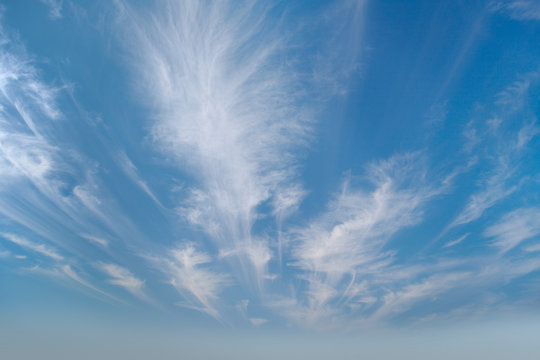 Sky With Cirrus Clouds Photographed By Wide Angle