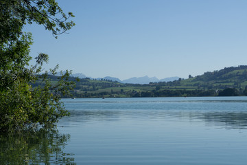 Scene of a romantic lake