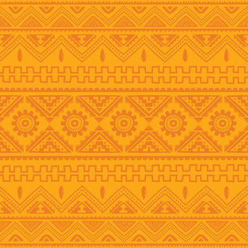 Orange Native American Ethnic Pattern