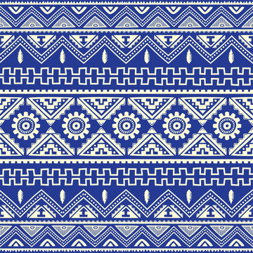 blue native american ethnic pattern