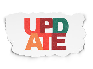 Web development concept: Update on Torn Paper background