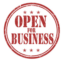 Open for business stamp